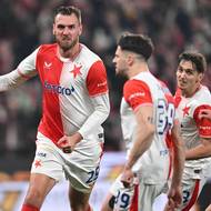 Urputný výraz v obličeji Tomáše Chorého poté, co v derby se Spartou proměnil penaltu. 