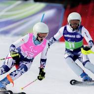 Tadeáš Kříž s trasérkou Ivou Křížovou na trati v Cortině