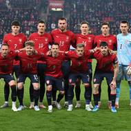 Česká základní sestava před zápasem s Irskem.