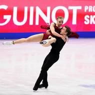 Český pár Kateřina a Daniel Mrázkovi během volných tanců na MS 2026 v krasobruslení v Praze.