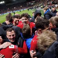 České oslavy po výhře nad Irskem.