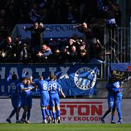 Liberečtí se radují z branky.