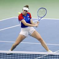 Linda Nosková během zápasu se Švýcarskem.