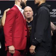 Staredown Jiřího Procházky s Carlosem Ulbergem.