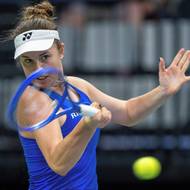 Linda Nosková během duelu s Viktorijí Golubicovou