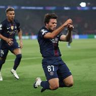 Fotbalista PSG  Joao Neves po vedoucím gólu proti Bayernu.