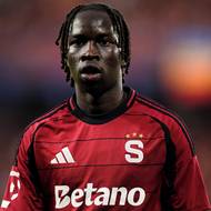 Garang Kuol ze Sparty během utkání s Jabloncem.