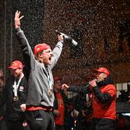 <p>Příjezd hokejistů Dynamo Pardubice, 28. dubna 2026, Pardubice.</p>