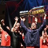 <p>Příjezd hokejistů Dynamo Pardubice, 28. dubna 2026, Pardubice.</p>