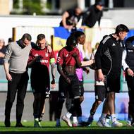 Trenér Sparty Praha Brian Priske a Lukáš Haraslín po utkání proti Bohemians