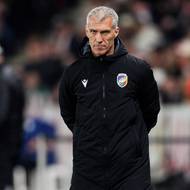 Trenér Plzně  Martin Hyský během utkání se Slavií.