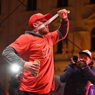 <p>Příjezd hokejistů Dynamo Pardubice, 28. dubna 2026, Pardubice.</p>