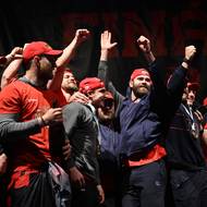 <p>Příjezd hokejistů Dynamo Pardubice, 28. dubna 2026, Pardubice.</p>