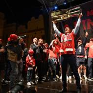 <p>Příjezd hokejistů Dynamo Pardubice, 28. dubna 2026, Pardubice.</p>