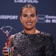 Aryna Sabalenková s cenou Laureus. 