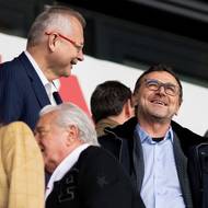 Evidentně spokojení šéf Slavie Jaroslav Tvrdík a majitel Pavel Tykač.