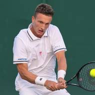 Jiří Lehečka při prvním kole letošního Wimbledonu 