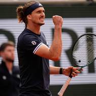 Alexander Zverev po úspěšném brejku ve čtvrtém setu.