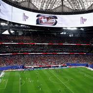 Pohled na dějiště semifinále - Atlanta Stadium.