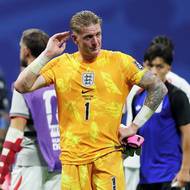 Zklamaný anglický brankář Jordan Pickford po vyřazení od Argentiny 